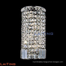 Hotel hallway round crystal wall sconce chrome crystal wall sconce 32439